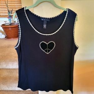 INC International Concepts Black and White Sleeveless Tank Top